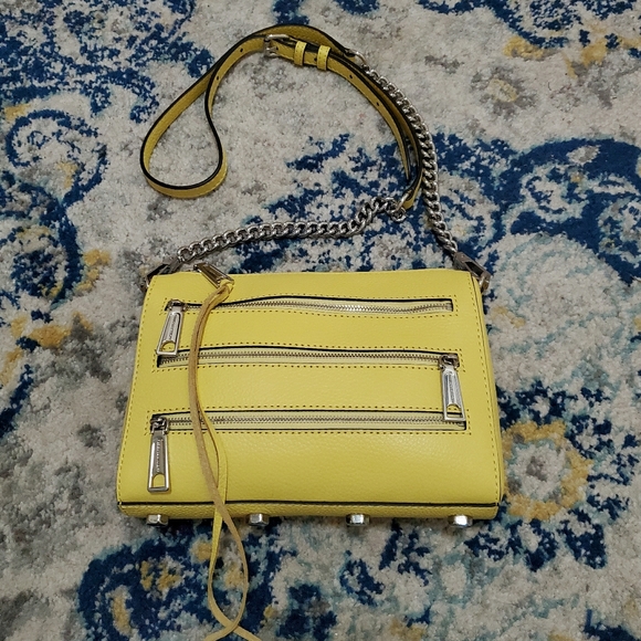 Rebecca Minkoff Mini 5 Zip Crossbody Hangbag Capri Yellow NWT $198 - Picture 6 of 13